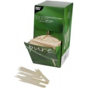 Pins - forks CHIPS, wooden, 8.5 cm, 1000 pcs
